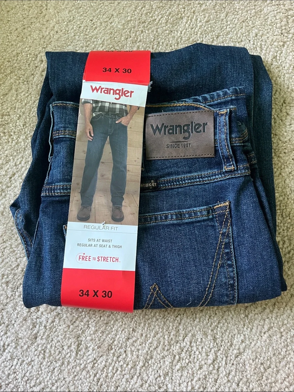 Wrangler Dark Blue Classic Regular Fit Jeans